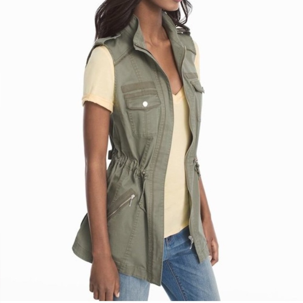 White House Black Market Sage Green Women's Vest - Picture 1 of 10